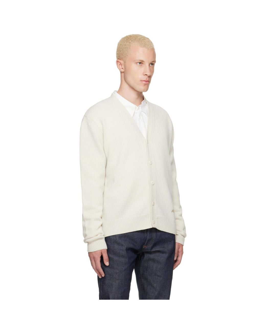 A.P.C. White Off- Kevin Cardigan for men