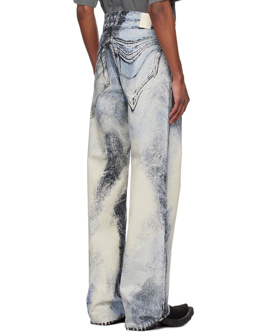 【美学を表現】CAMPERLAB Distorted Print デニム ジーンズ camperlab-BLUE-Distorted-Print