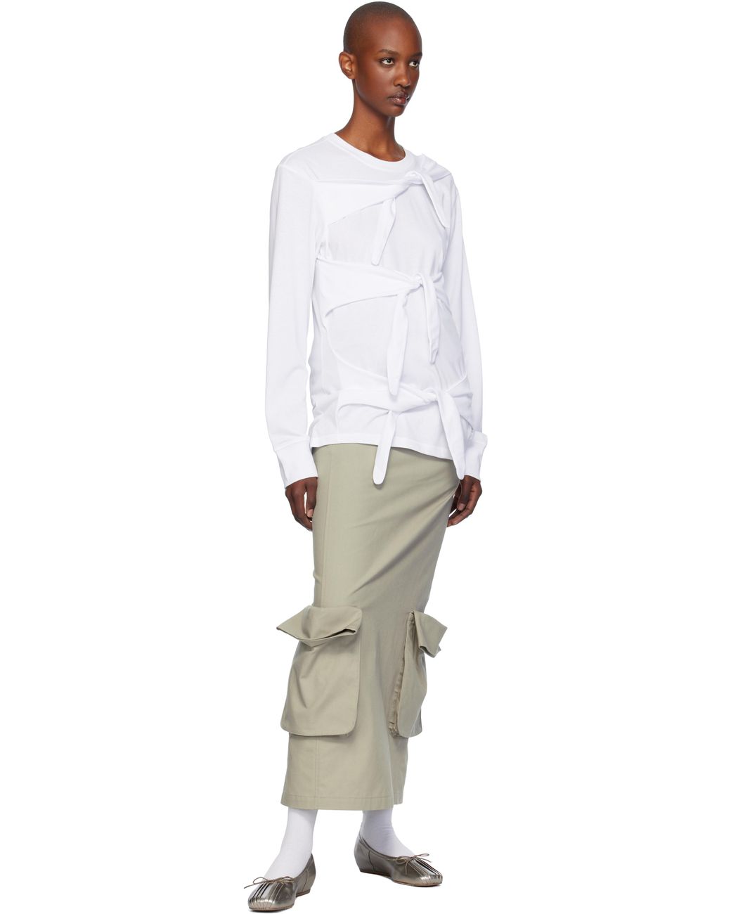 OPEN YY Triple Knot Crew Neck T-Shirt in White | Lyst UK