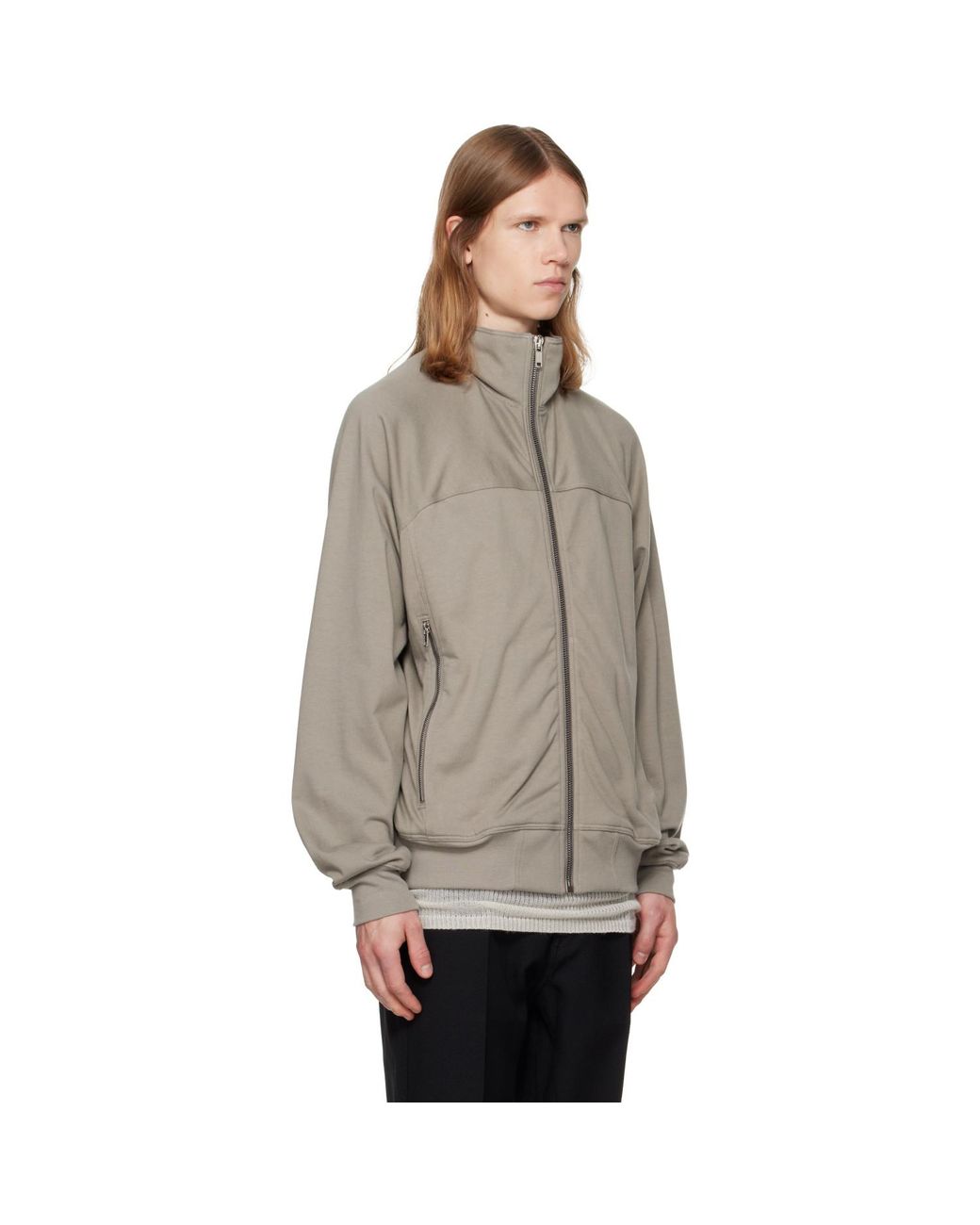 Rick Owens Gray Tower Zipfront Jogger Jacket for men