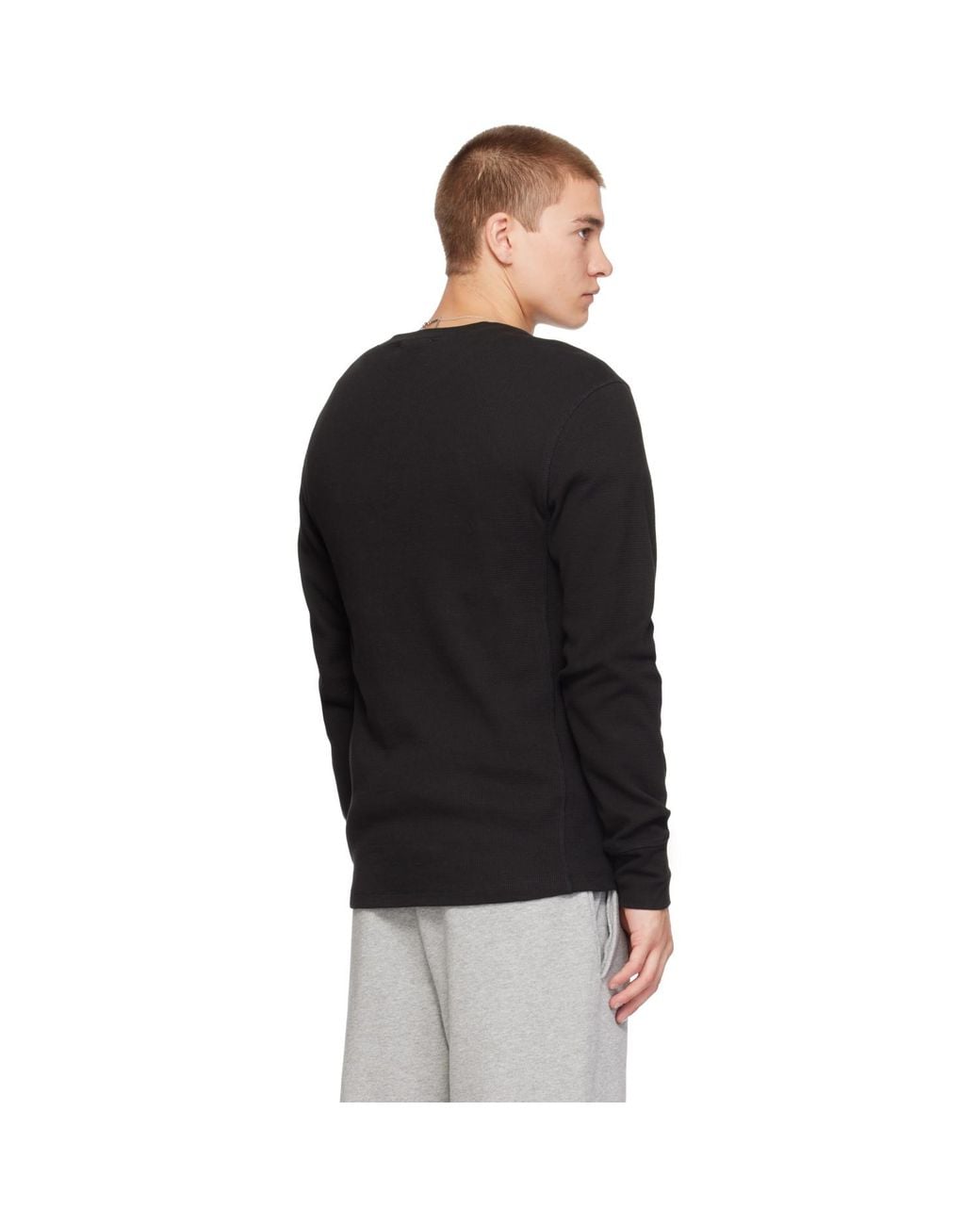 Entire studios Black Thermal Long Sleeve T-Shirt for men