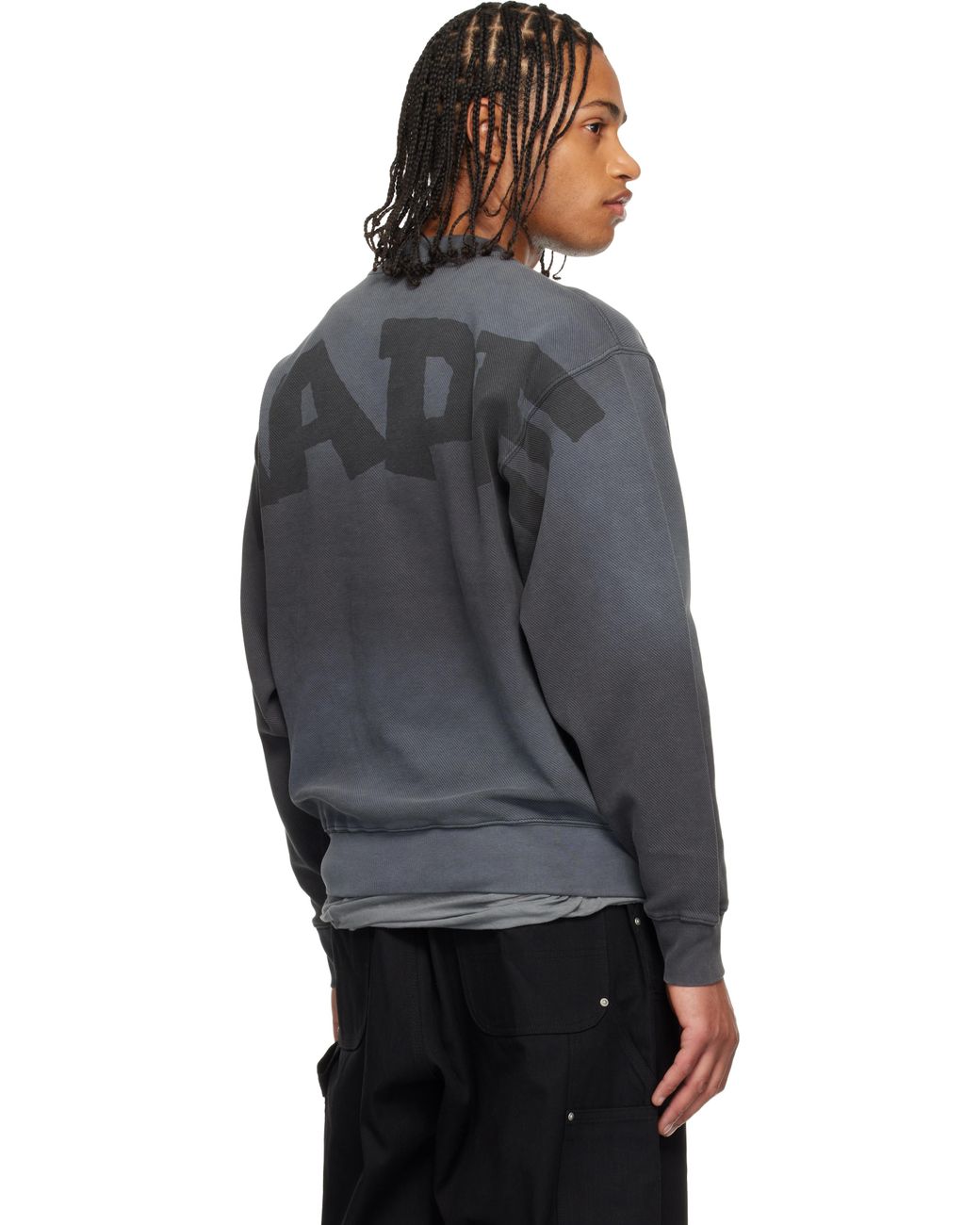 Aape By A Bathing Ape Gray Moonface Crew Neck Sweatshirt for men