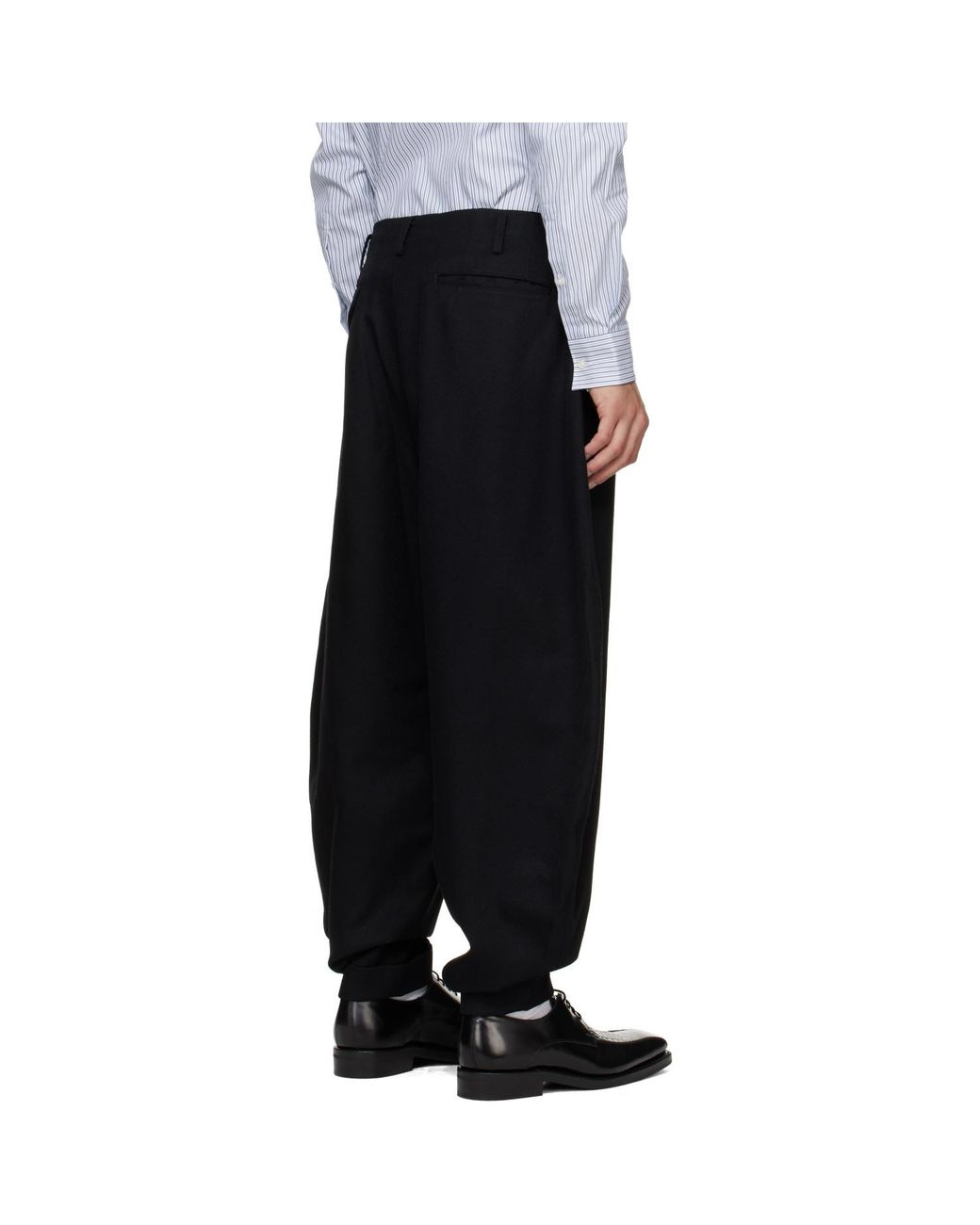 Comme des Garçons Black Wool Heavy Kersey Trousers for men