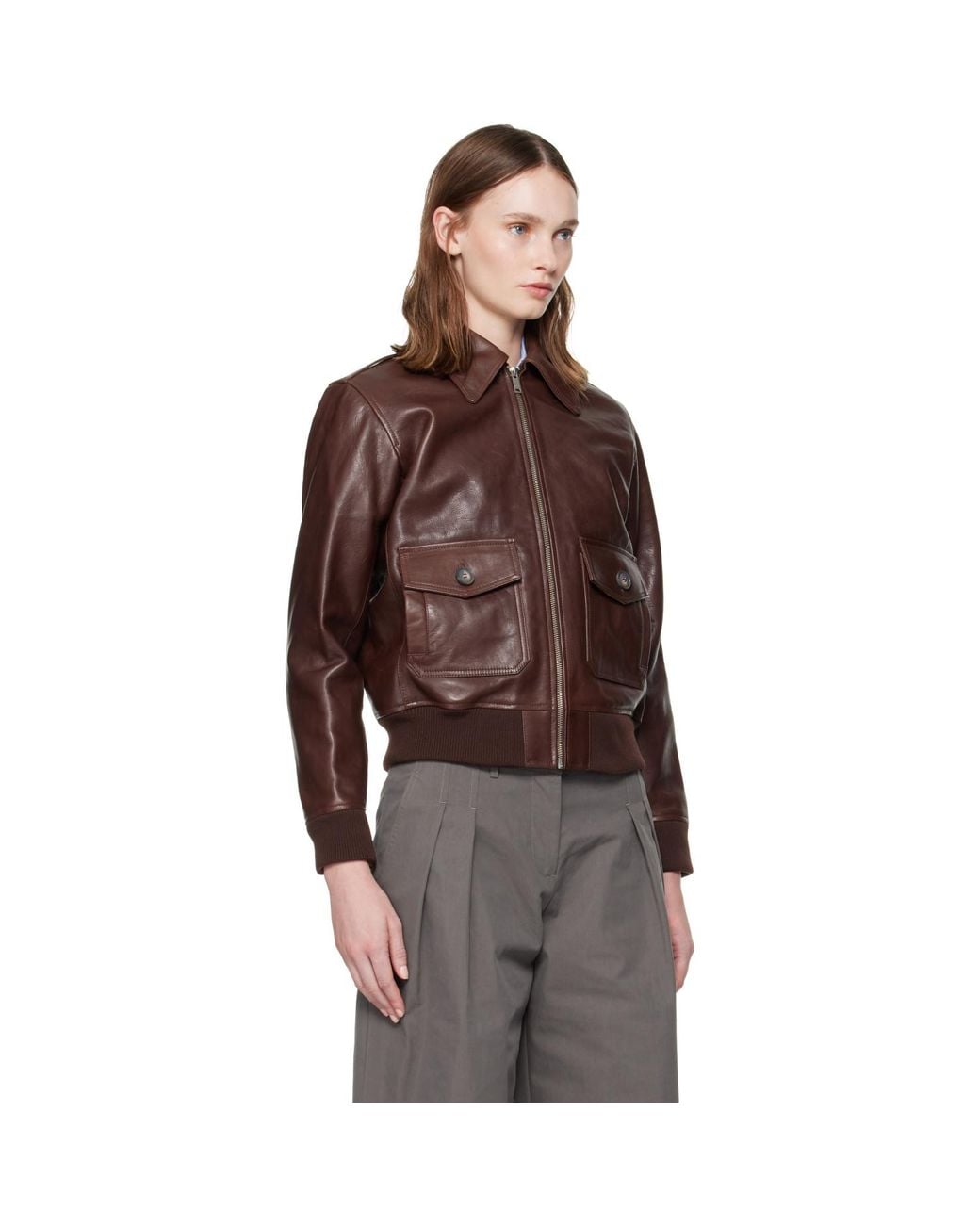 A.P.C. Brown Gael Leather Jacket