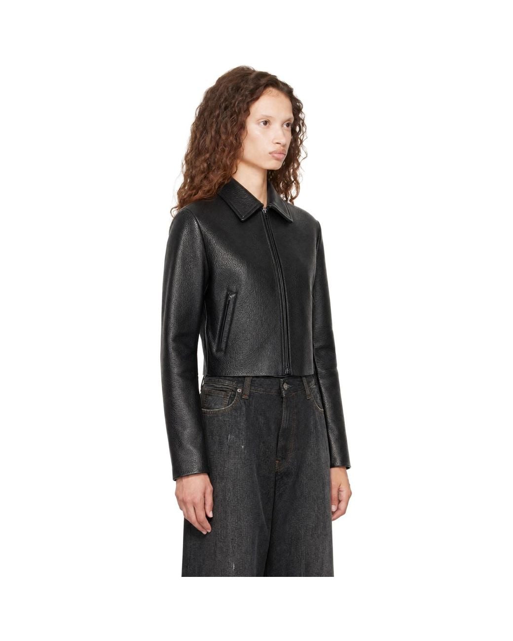 Acne Black Zip Leather Jacket