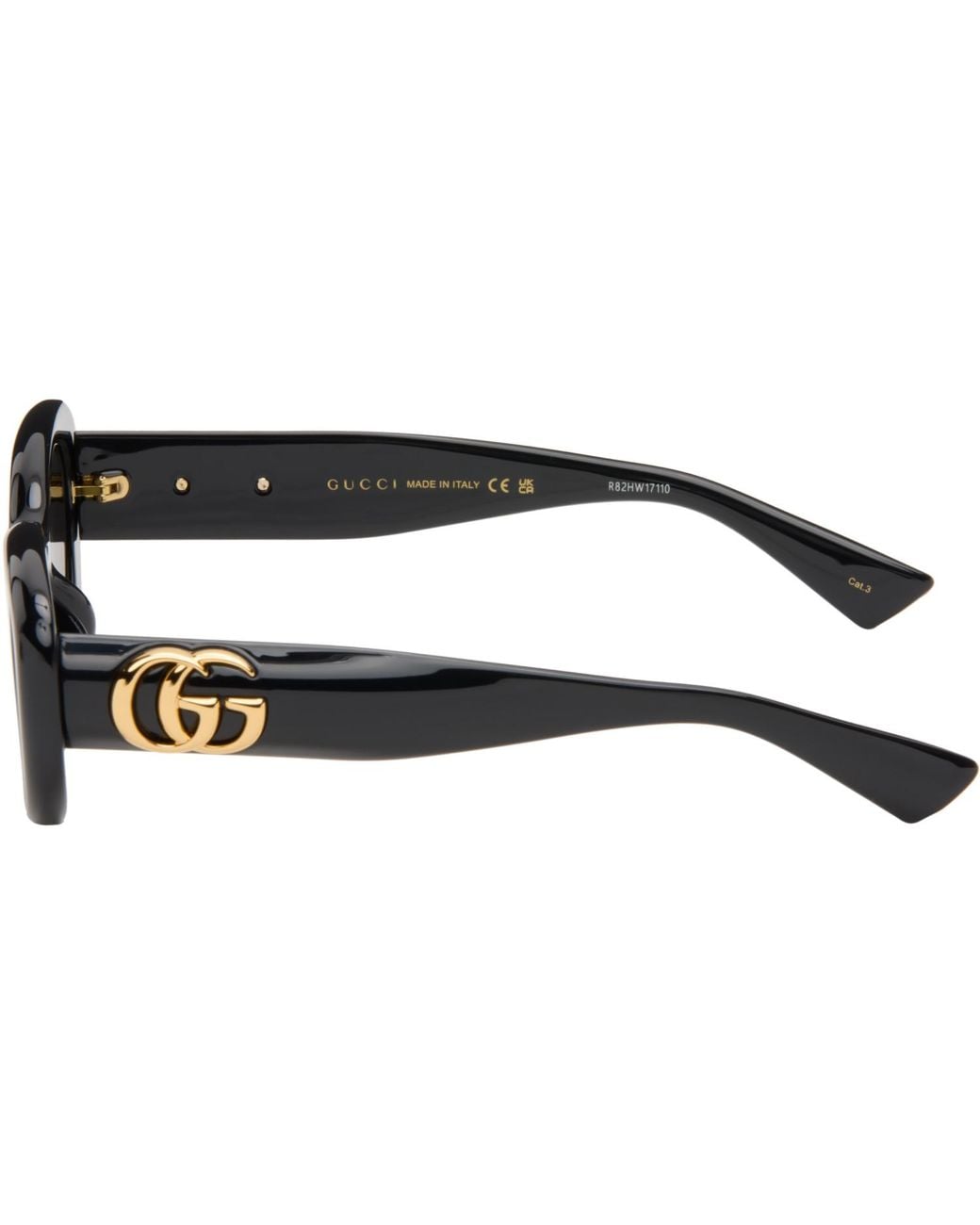 Gucci Gray Gg Oval Sunglasses