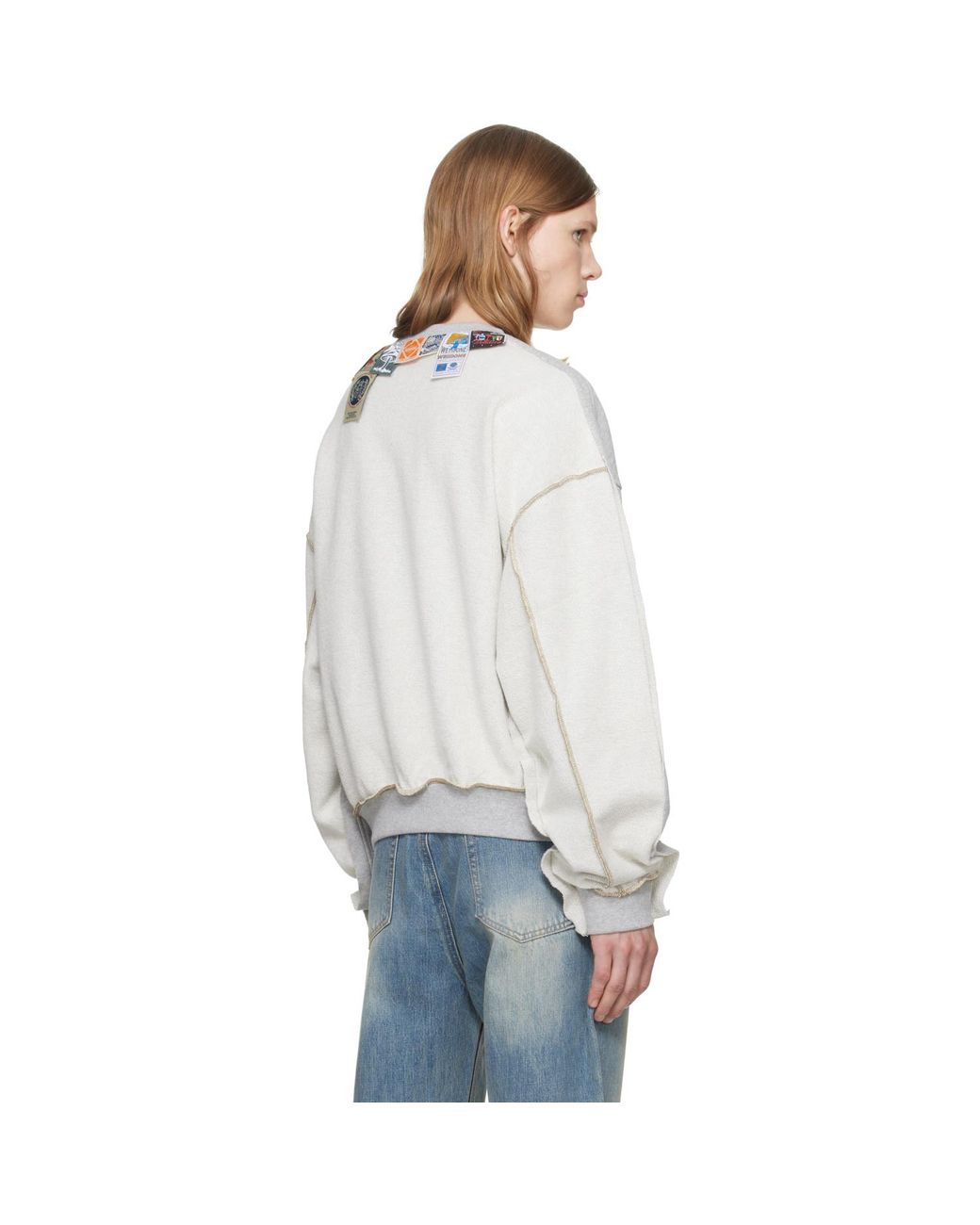 we11done Gray Inside-Out Sweatshirt for men