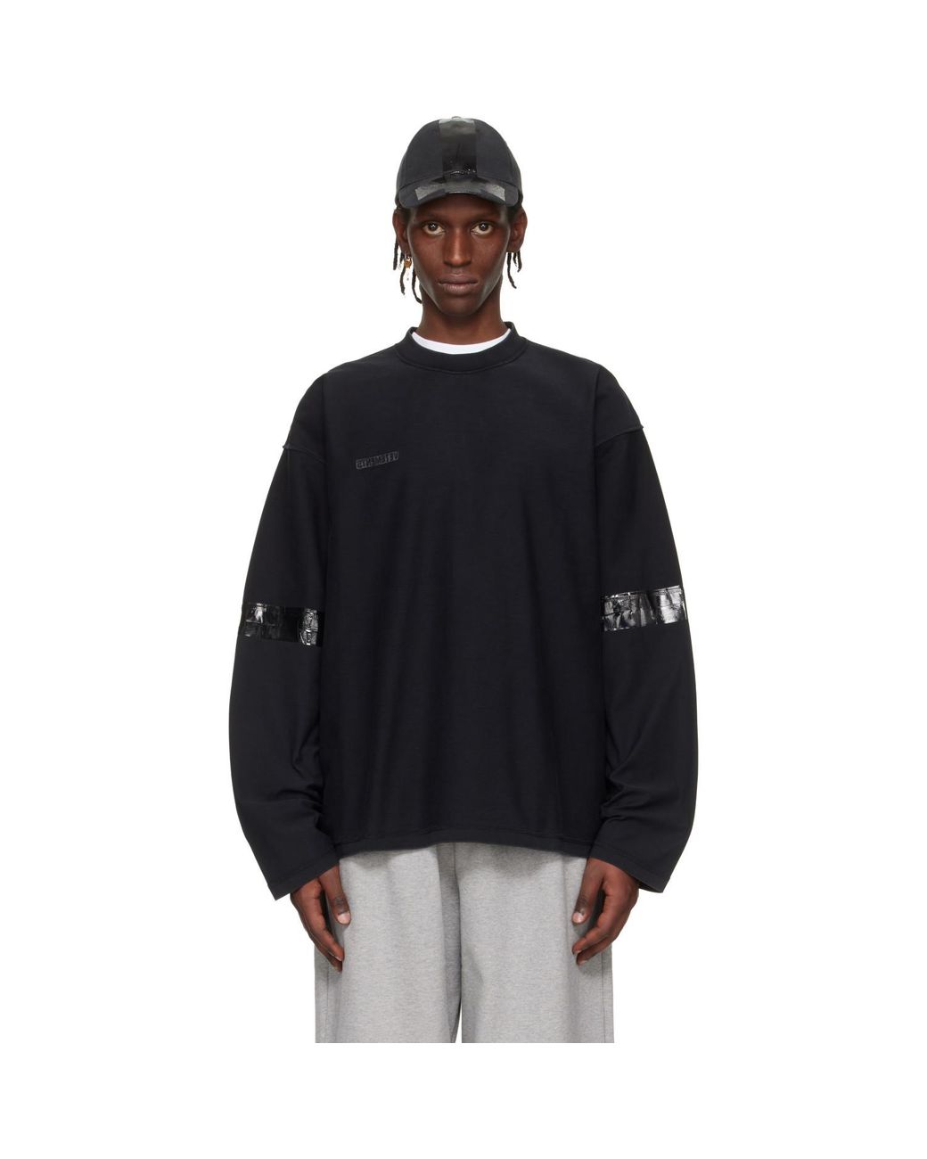 Vetements Black Taped Reconstructed Longsleeve T-Shirt for men