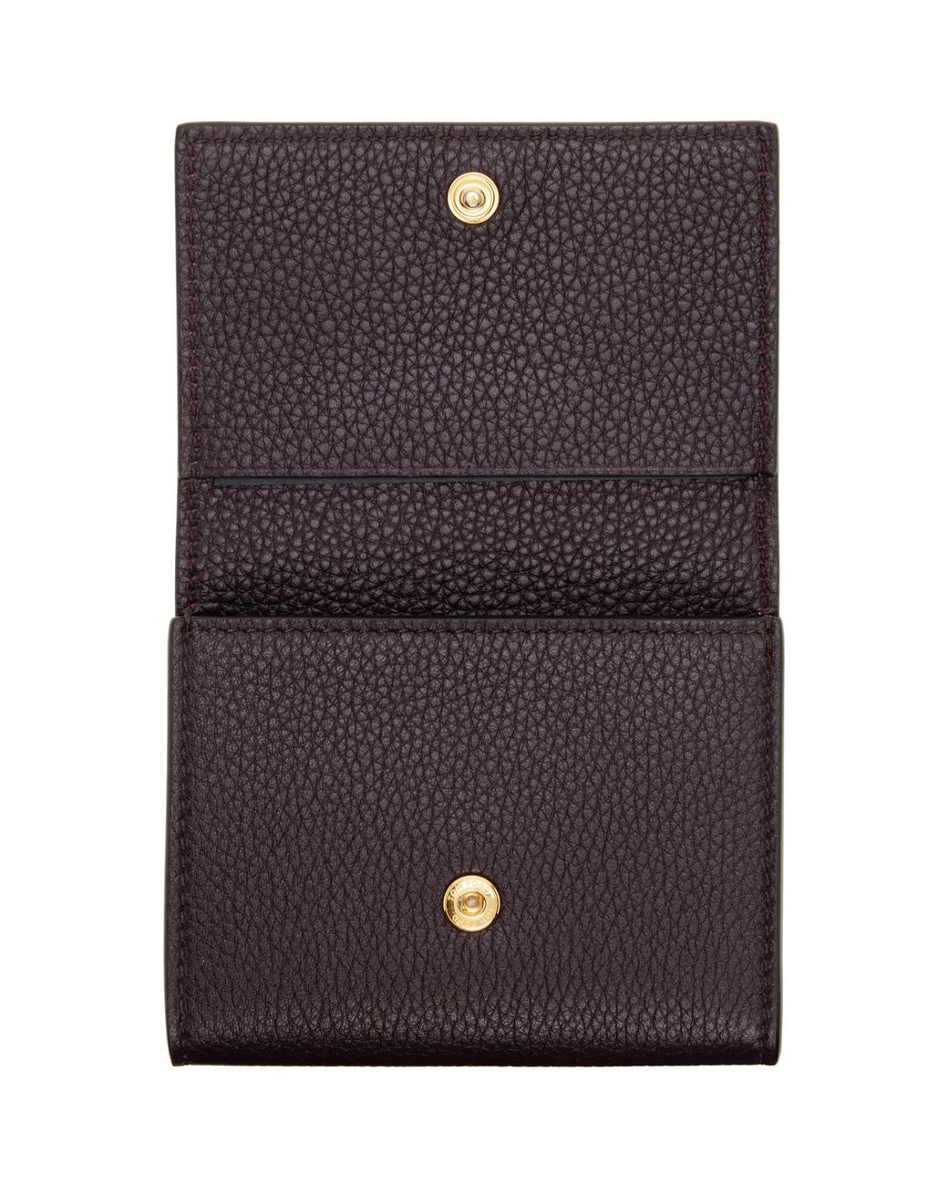 Tom Ford Purple Burgundy Soft Grain Leather Slim Card Holder for men