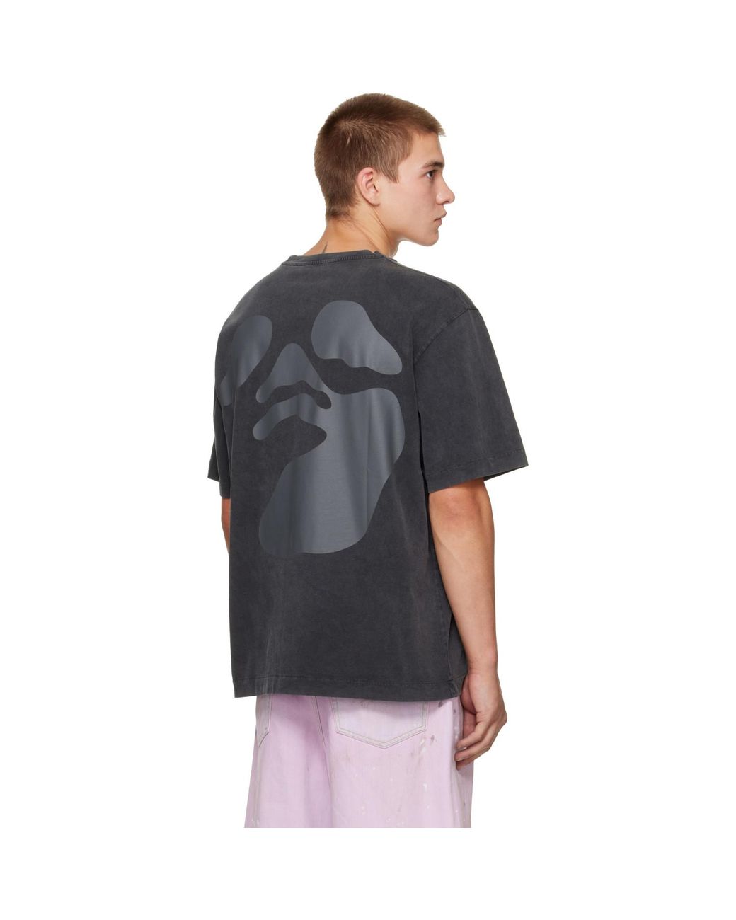 Off-White c/o Virgil Abloh Black Swimming Face Skate S/S T-Shirt for men