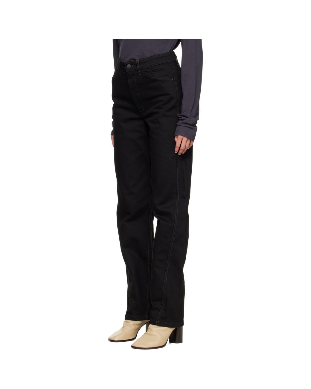 Lemaire Black Five Pockets Twisted Jeans