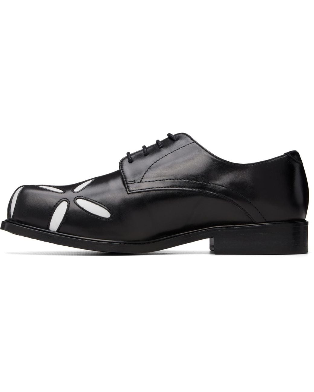 STEFAN COOKE Black Slashed Square Toe Derbys for men