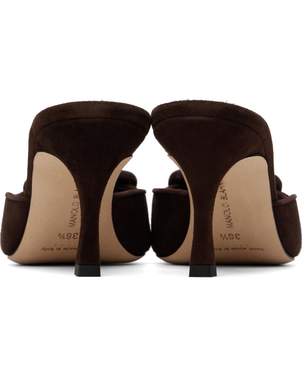 Manolo Blahnik Brown Maysale 70 Heels