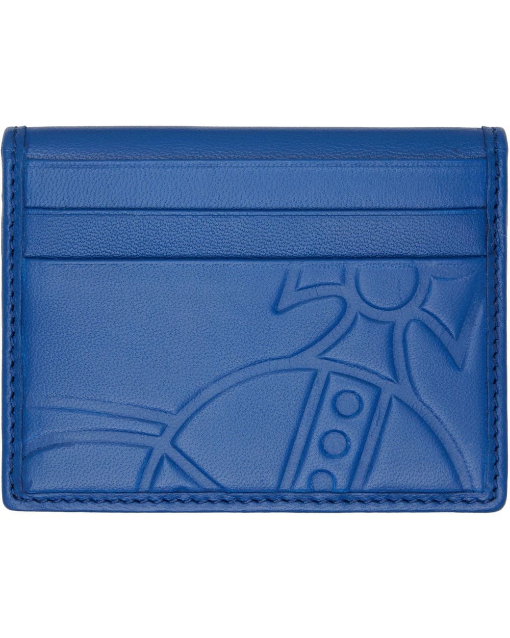 Vivienne Westwood Blue Orb Bifold Card Holder for men