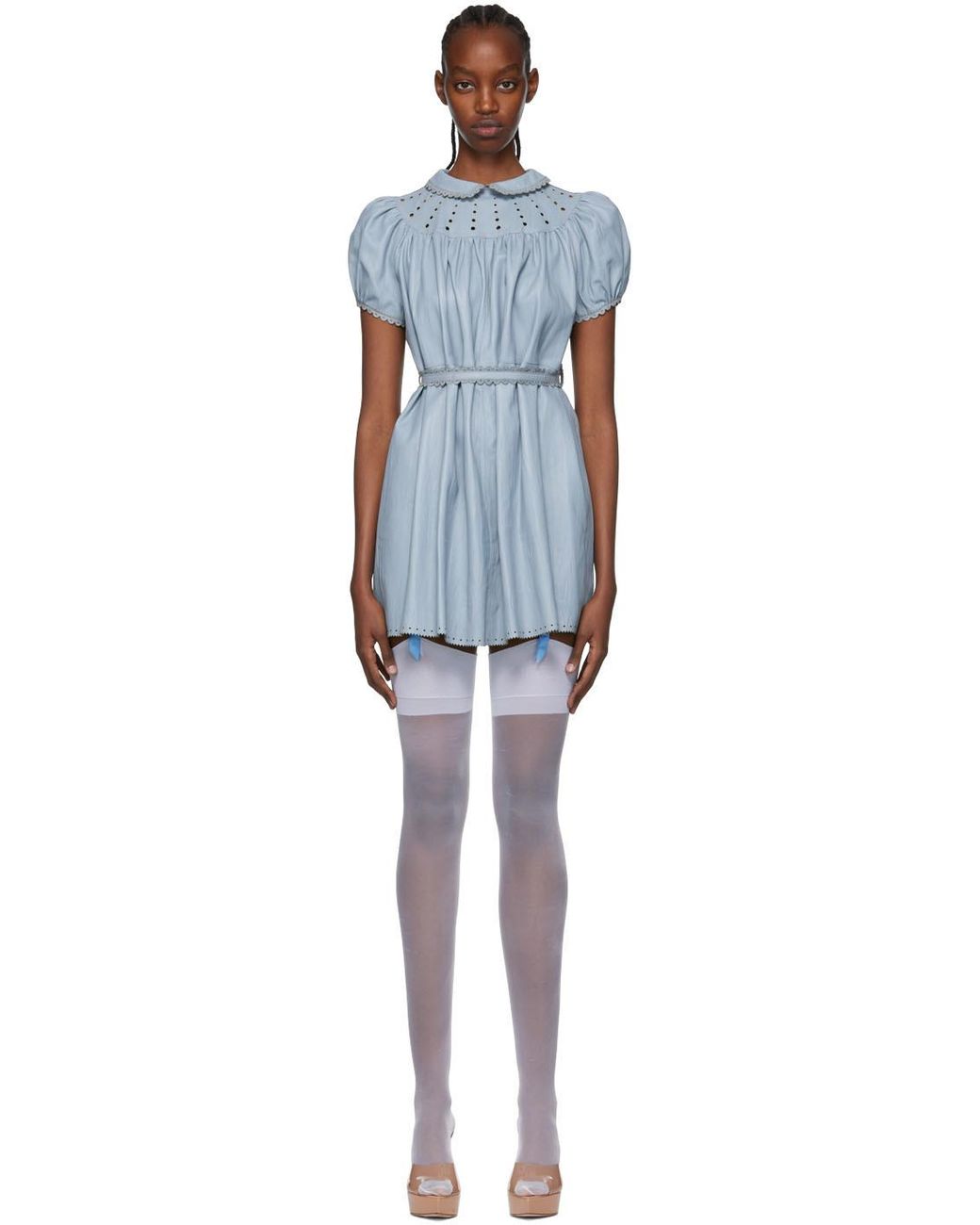 Jean Paul Gaultier Leather Blue Lotta Volkova Edition 'the Babydoll' Mini Dress | Lyst