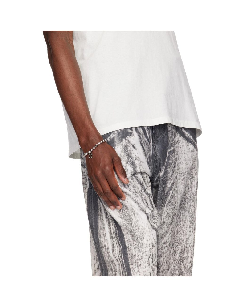 Off-White c/o Virgil Abloh Metallic Arrow Ball Chain Bracelet for men
