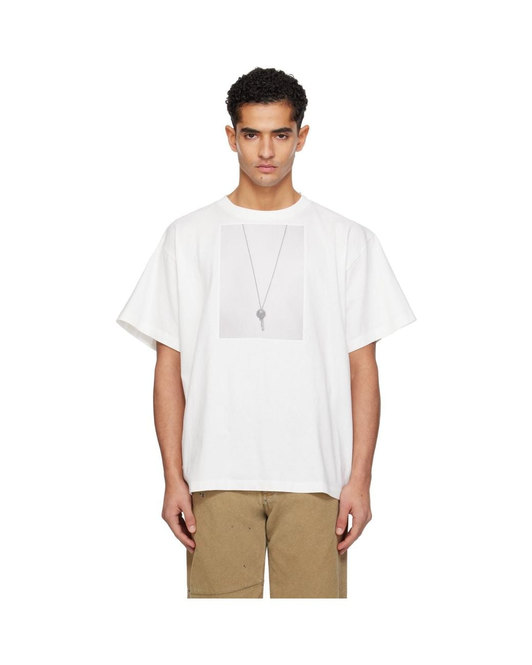 MM6 by Maison Margiela White Off- 'Mm6 Key' T-Shirt for men