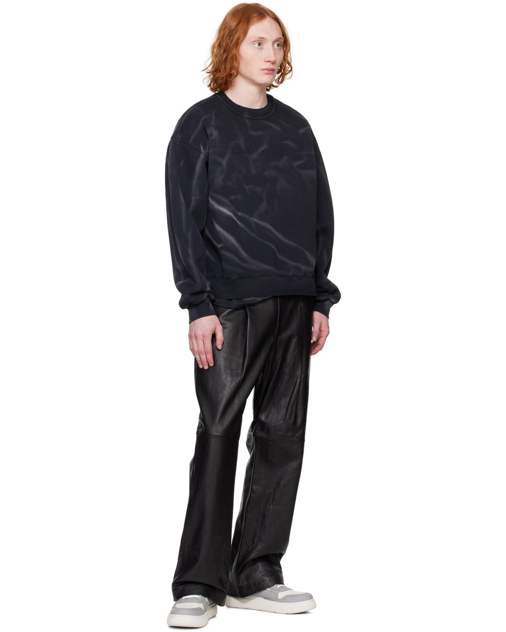 メンズ Alexander Wang グレー＆ホワイト Puff ペブルレザー