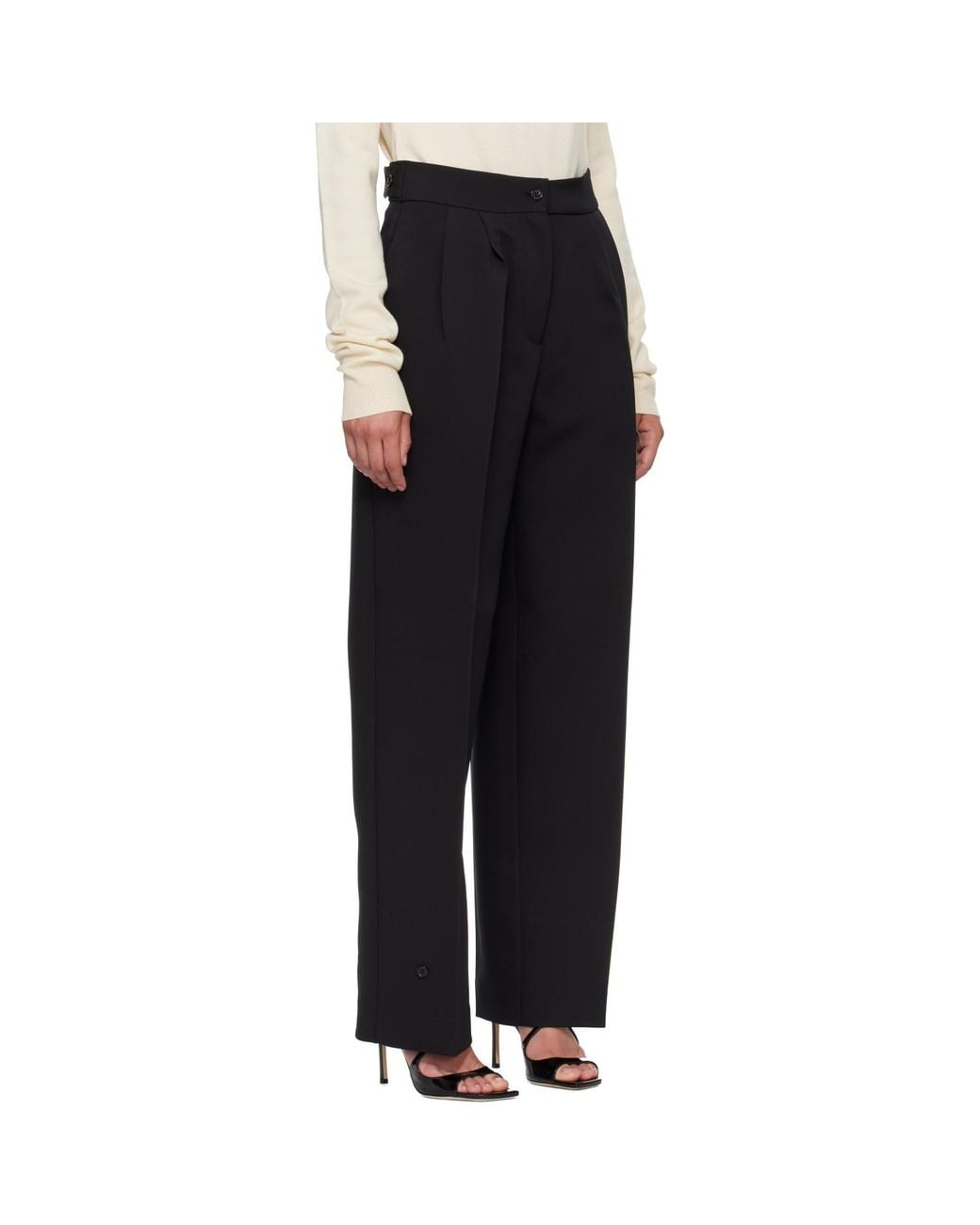 Frankie Shop Black Doyer Pleated Trousers