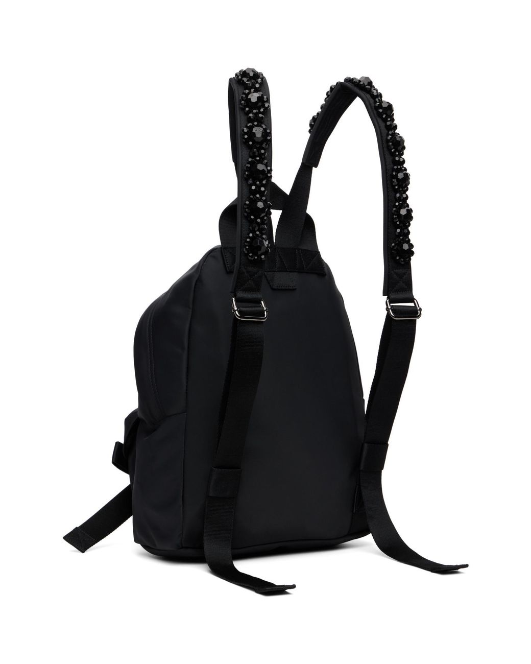 Simone Rocha Black Beaded Utility Bow Backpack for men