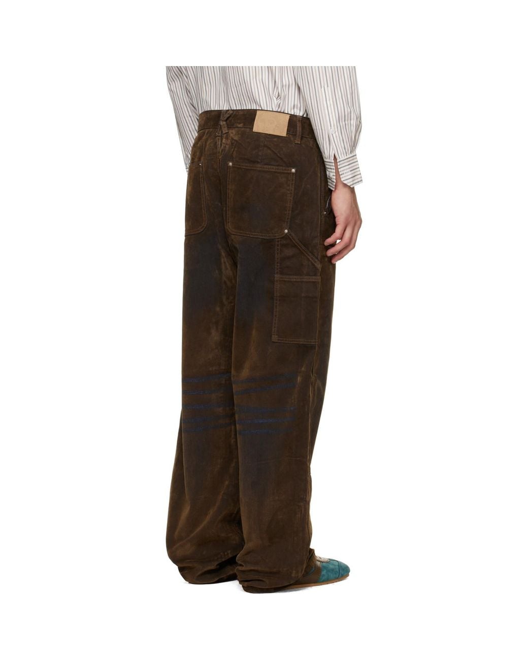 Kidsuper Brown Eye Badge Flocked Jeans for men