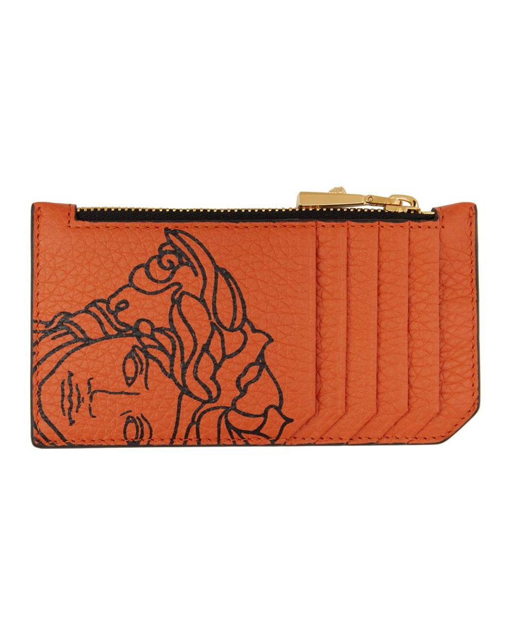 versace orange wallet