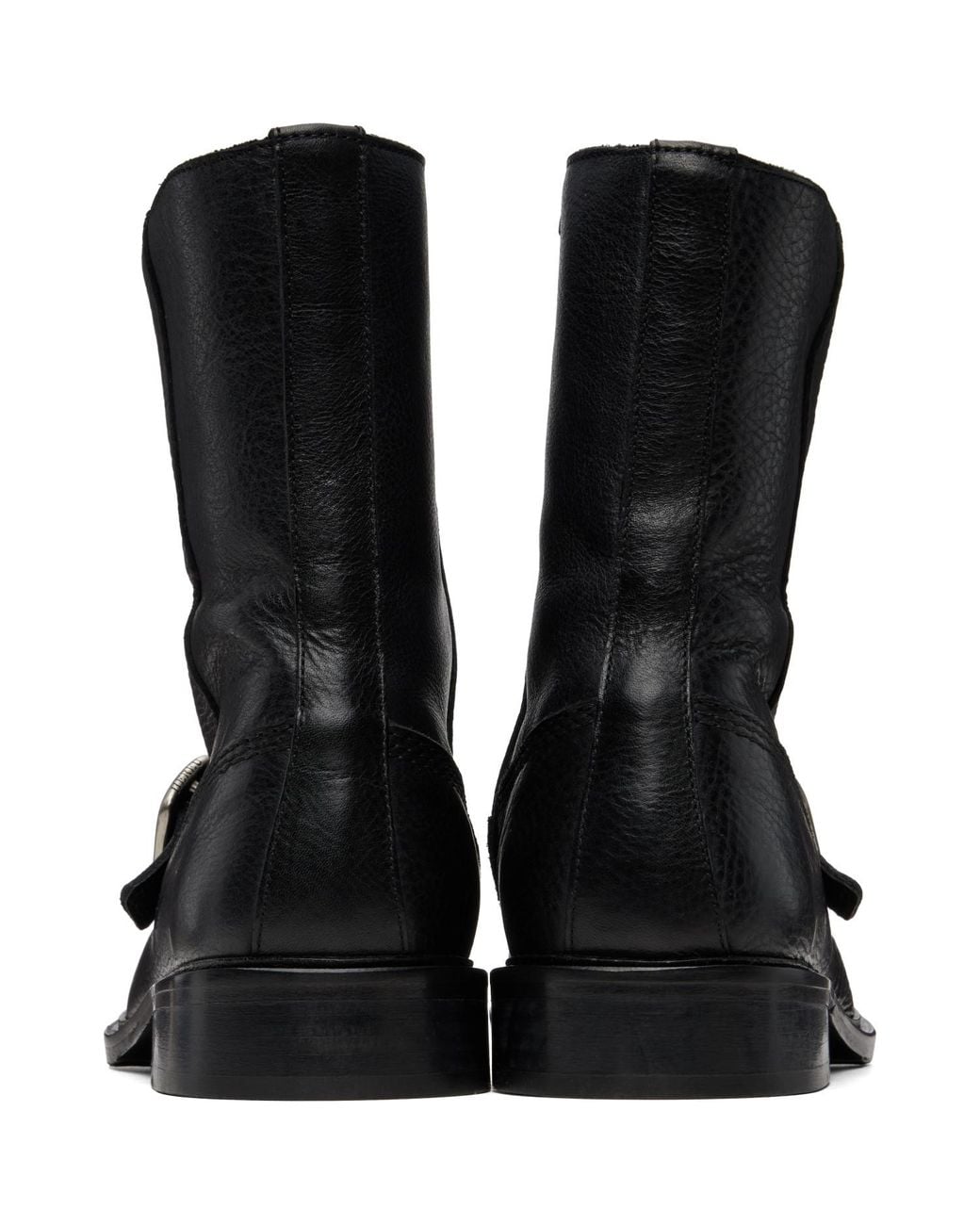 Hereu Black Bernat Buckle Boots for men