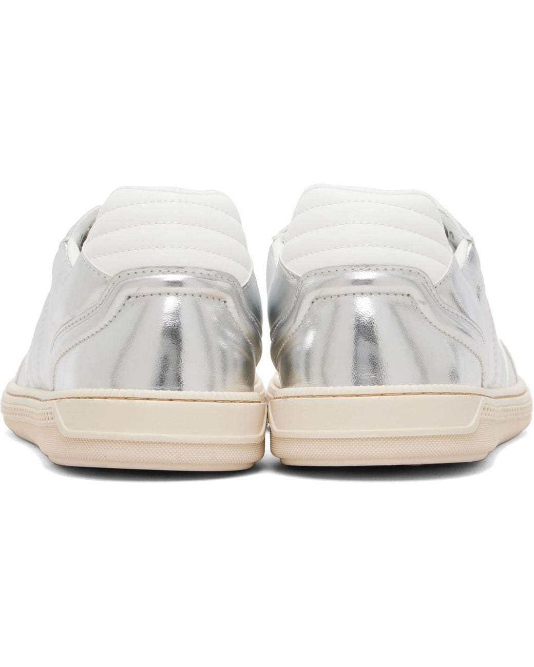 Versace White Greca Court Metallic Sneakers