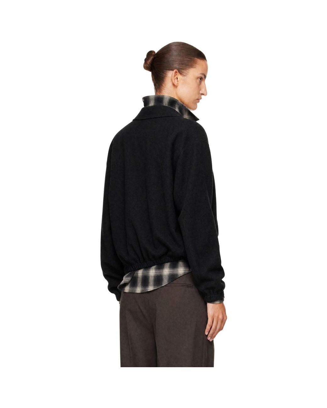 Ssstein Black Fleece Pullover Sweater