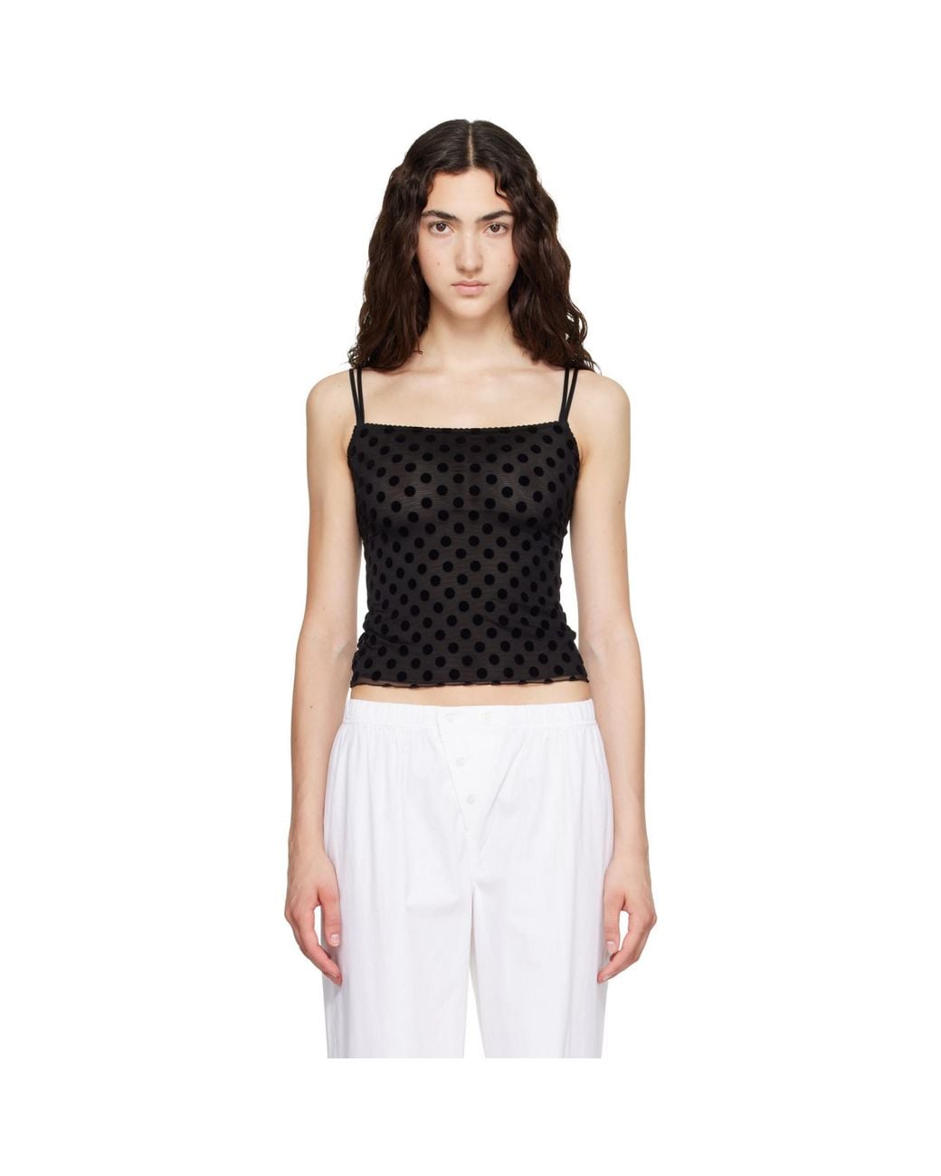 Fruity Booty Black Polka Flock Tank Top