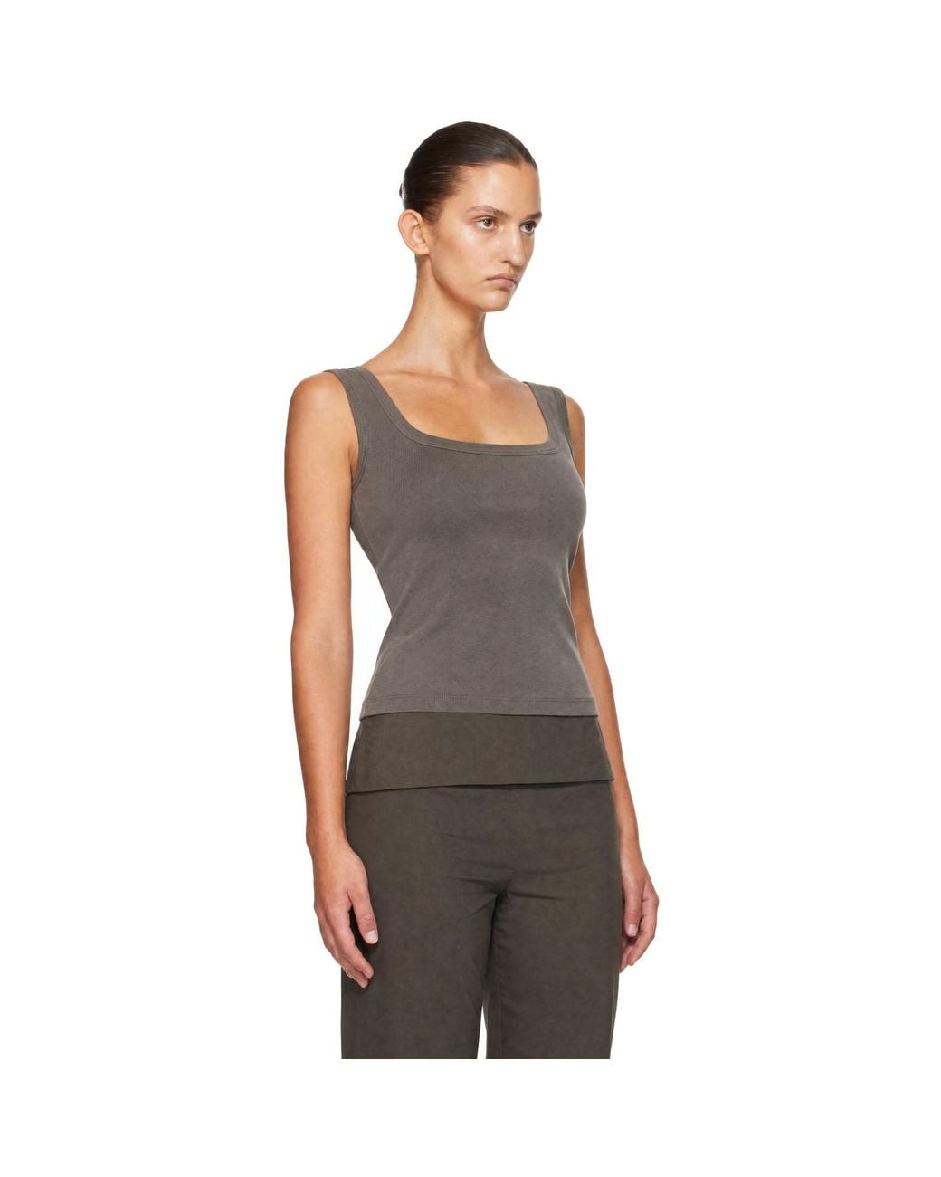 St. Agni Gray Organic Cotton Ballerina Top