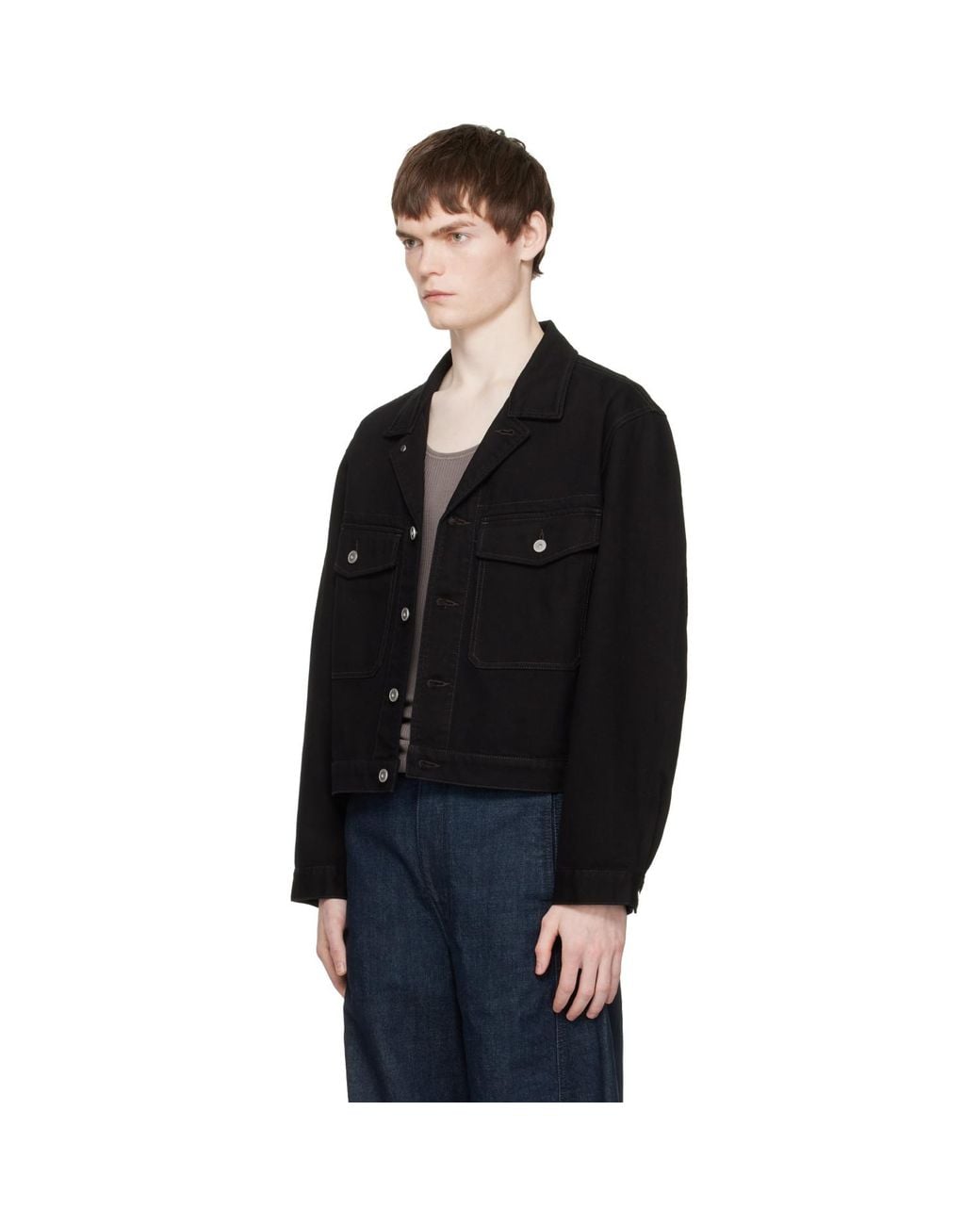 Lemaire Black Trucker Denim Jacket for men