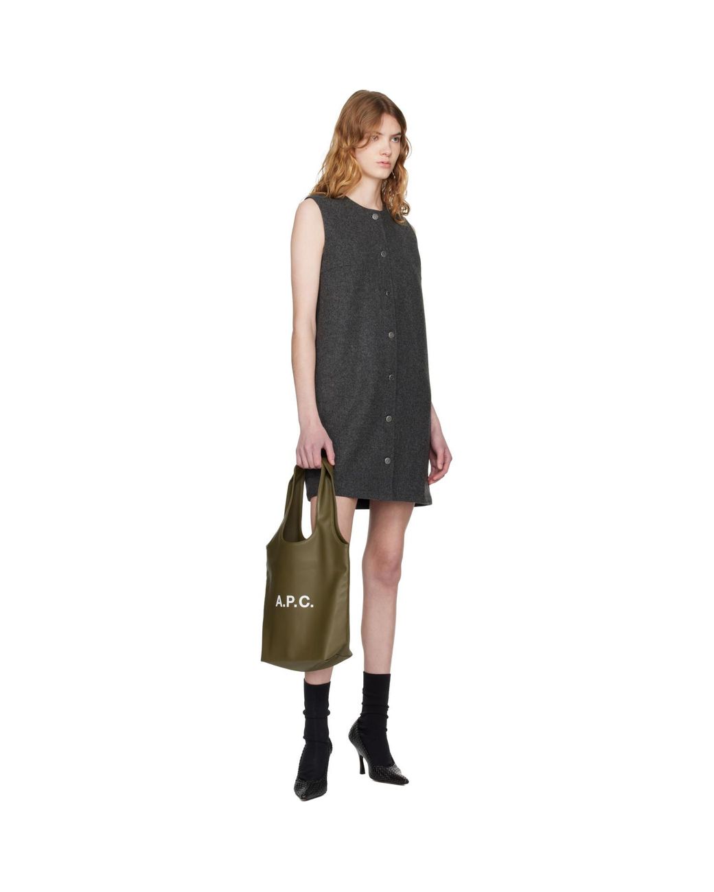 A.P.C. Green Khaki Ninon Tote