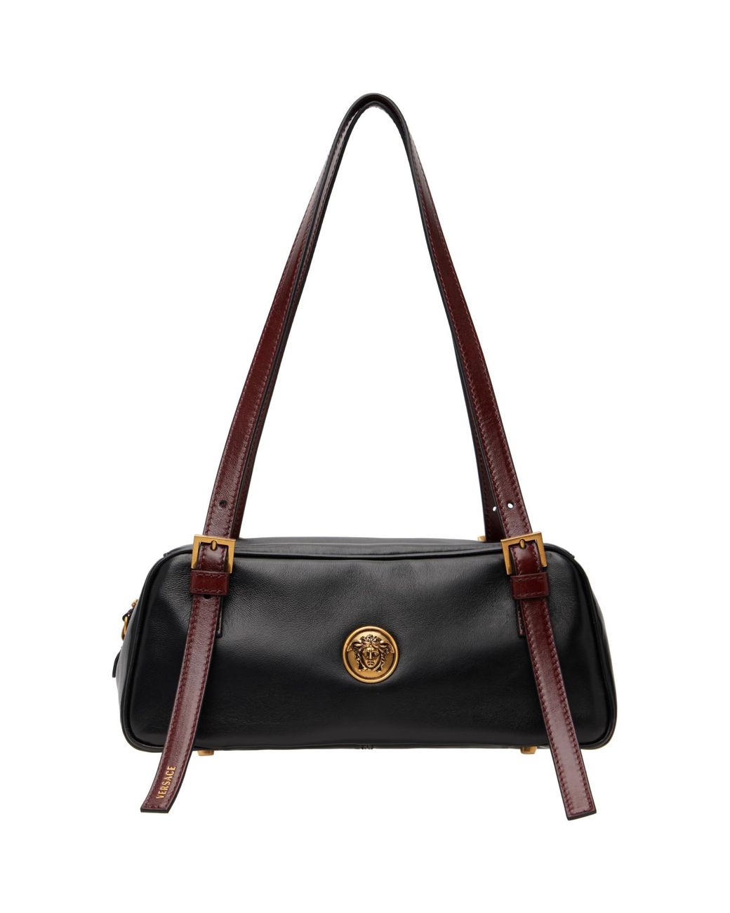 Versace Black Emblème Nappa Bowling Bag