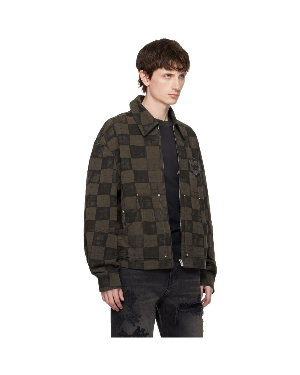 Amiri Black Chateau Crest Denim Jacket for men