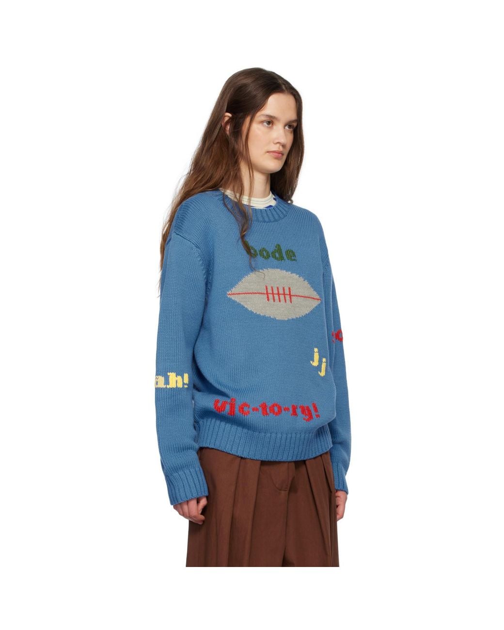 Bode Blue Spirit Sweater
