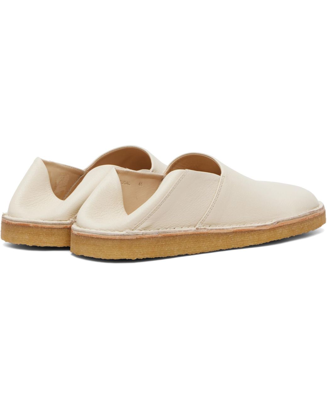 Lemaire White Off- Square Slip-On Loafers for men