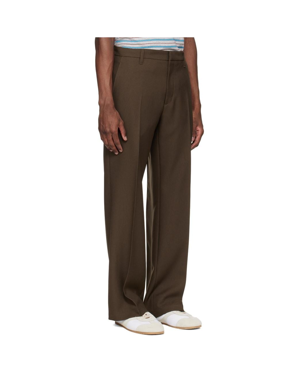 Stockholm Surfboard Club Brown Tailored Bootcut Trousers for men