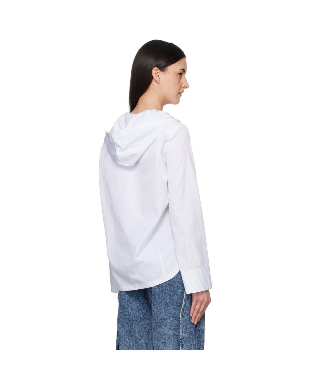 Alaïa White Hooded Poplin Shirt
