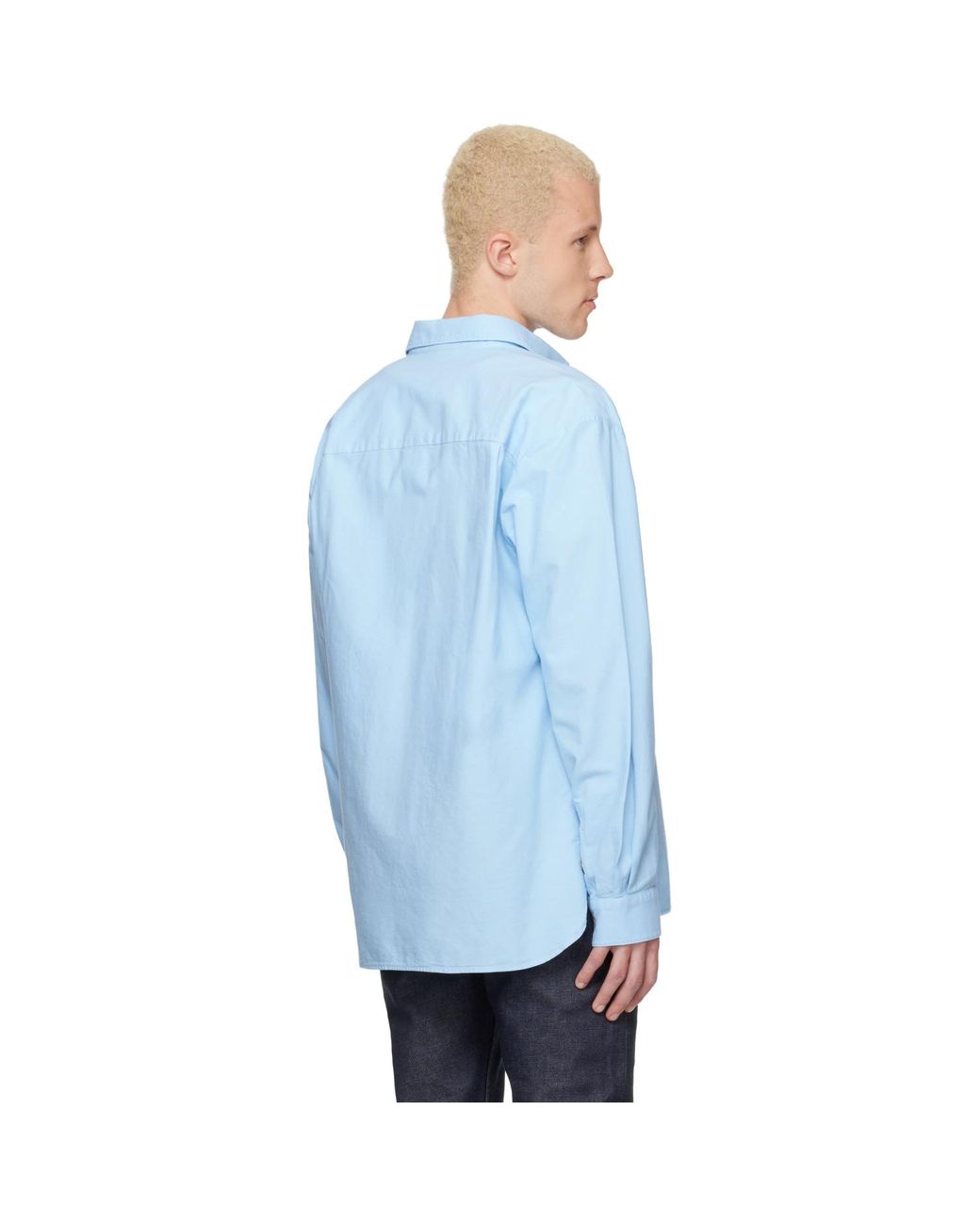 A.P.C. Blue Mateo Logo Shirt for men