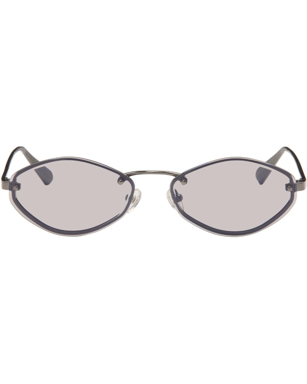 Jacquemus Brown Gunmetal Linda Farrow Edition 'The Bellini' Sunglasses for men