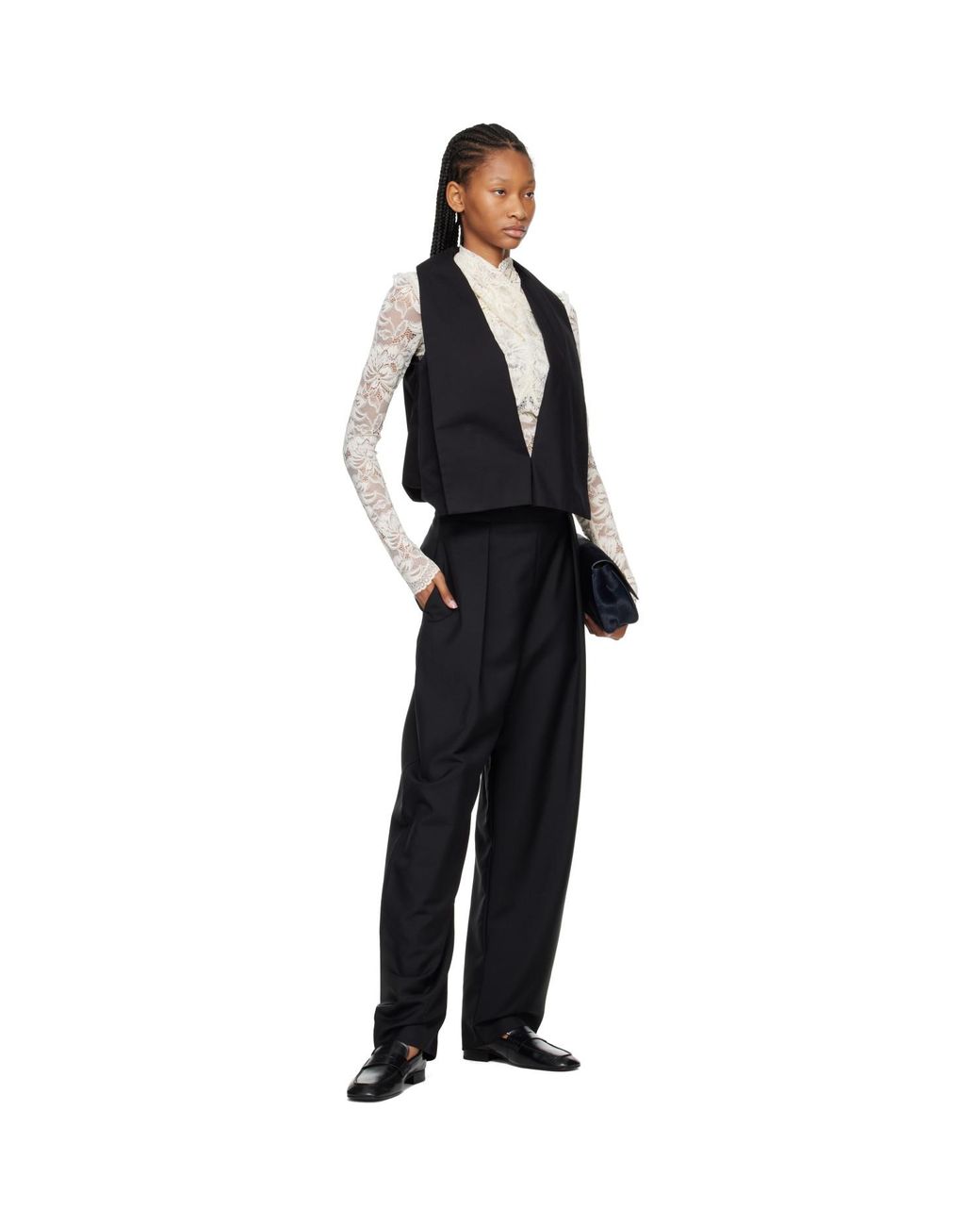 Rohe Black Puck Sculptural Cumberband Trousers