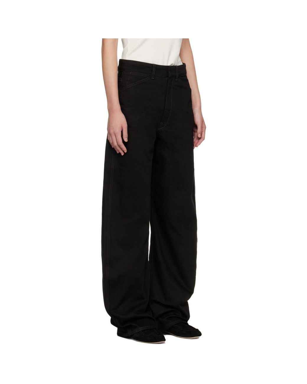 Lemaire Black High Waisted Curved Jeans