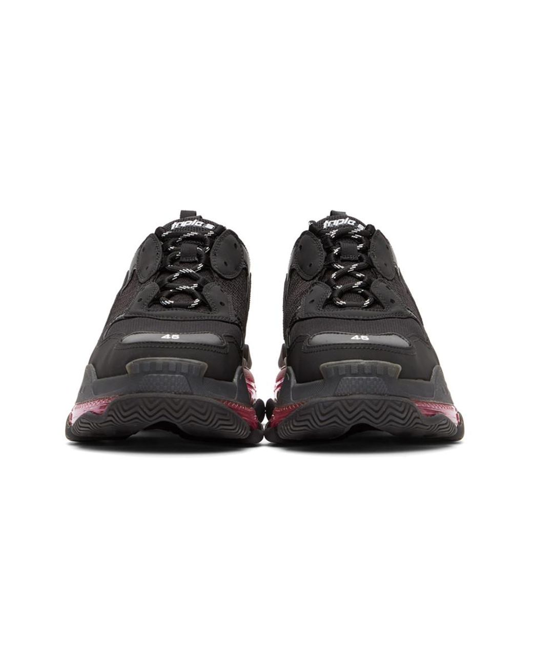Balenciaga Triple S Men's Black Clear Sole Sneakers New