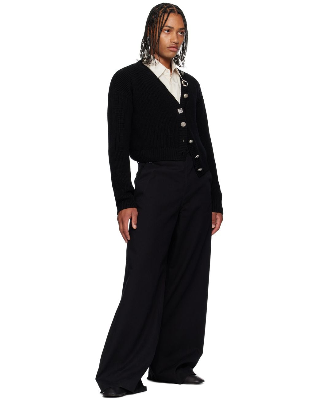 Dries Van Noten Black Leather Derbys for men