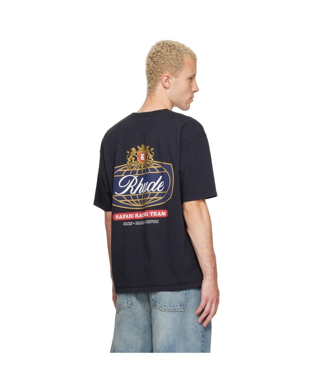 Rhude Blue Safari Crest T-Shirt for men