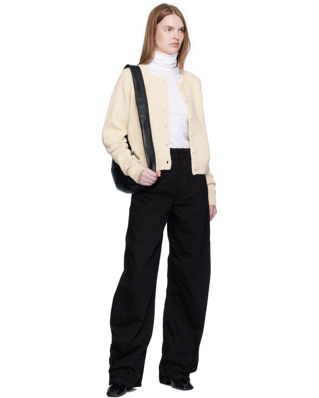 Lemaire Black High Waisted Curved Jeans