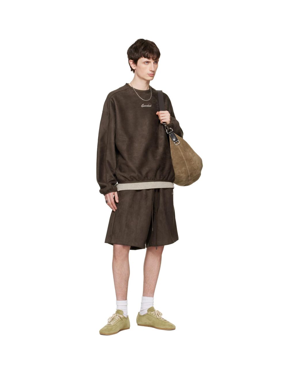 Fear Of God Black Signature Relaxed Faux-Suede Shorts for men
