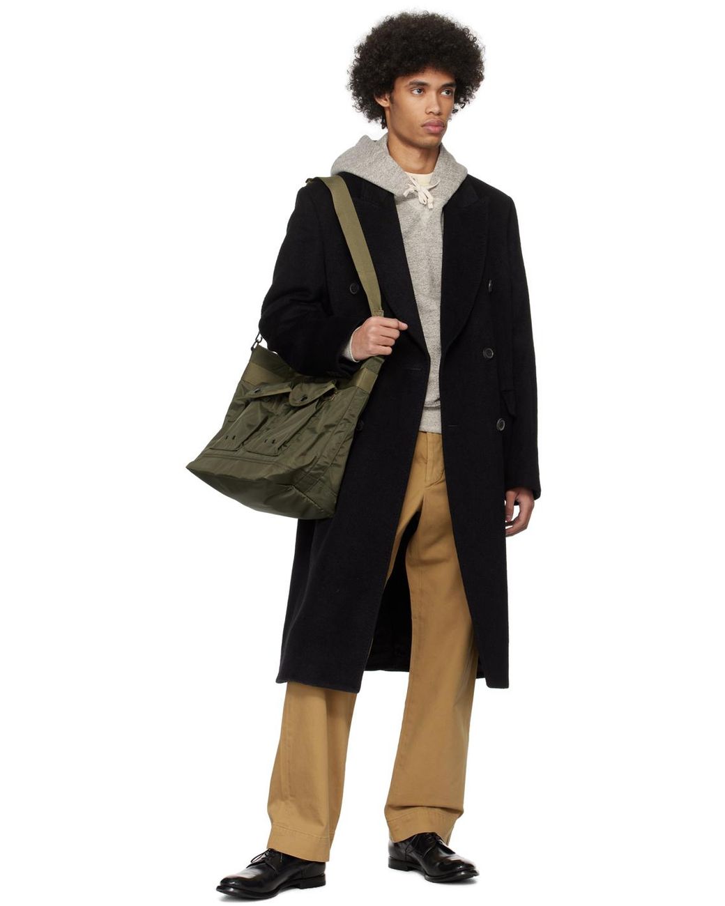 RRL Nylon Canvas Utility Messenger Tote in Black for Men | Lyst