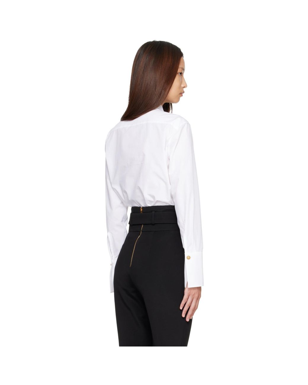 Balmain White Cotton Poplin Shirt